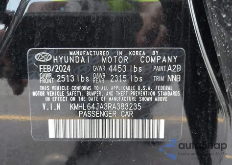 2024 Hyundai Sonata Sel из США, поврежденный, VIN KMHL64JA3RA383235